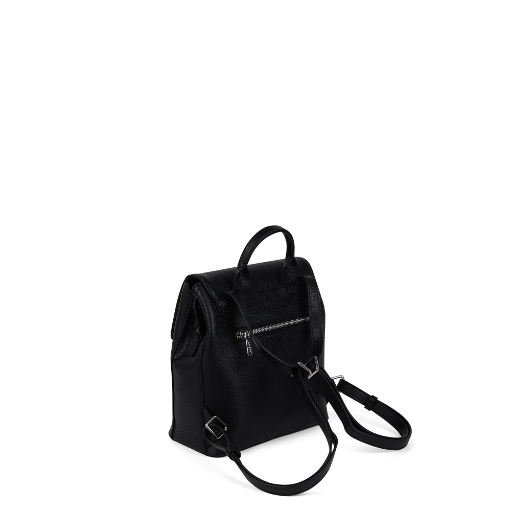 The Cynthia – Black Vegan Leather Backpack