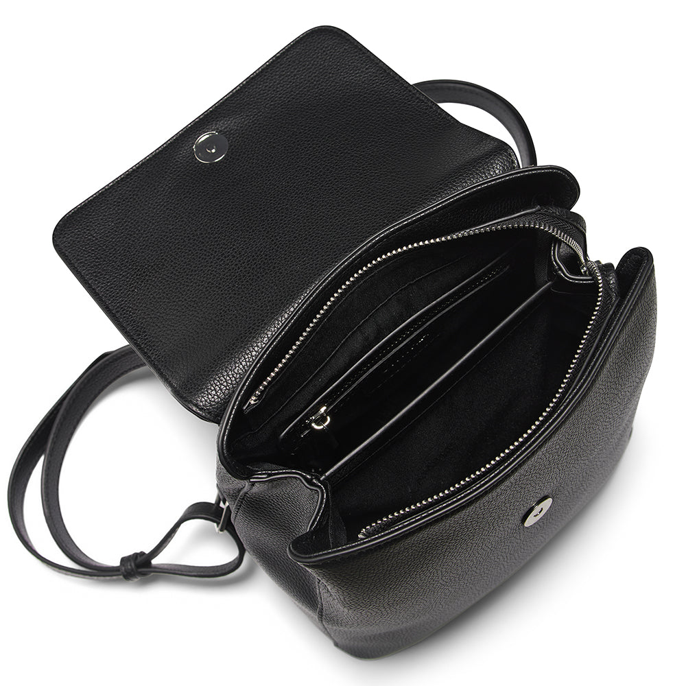 The Cynthia – Black Vegan Leather Backpack