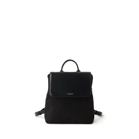 The Cynthia -  Black Vegan Suede Backpack