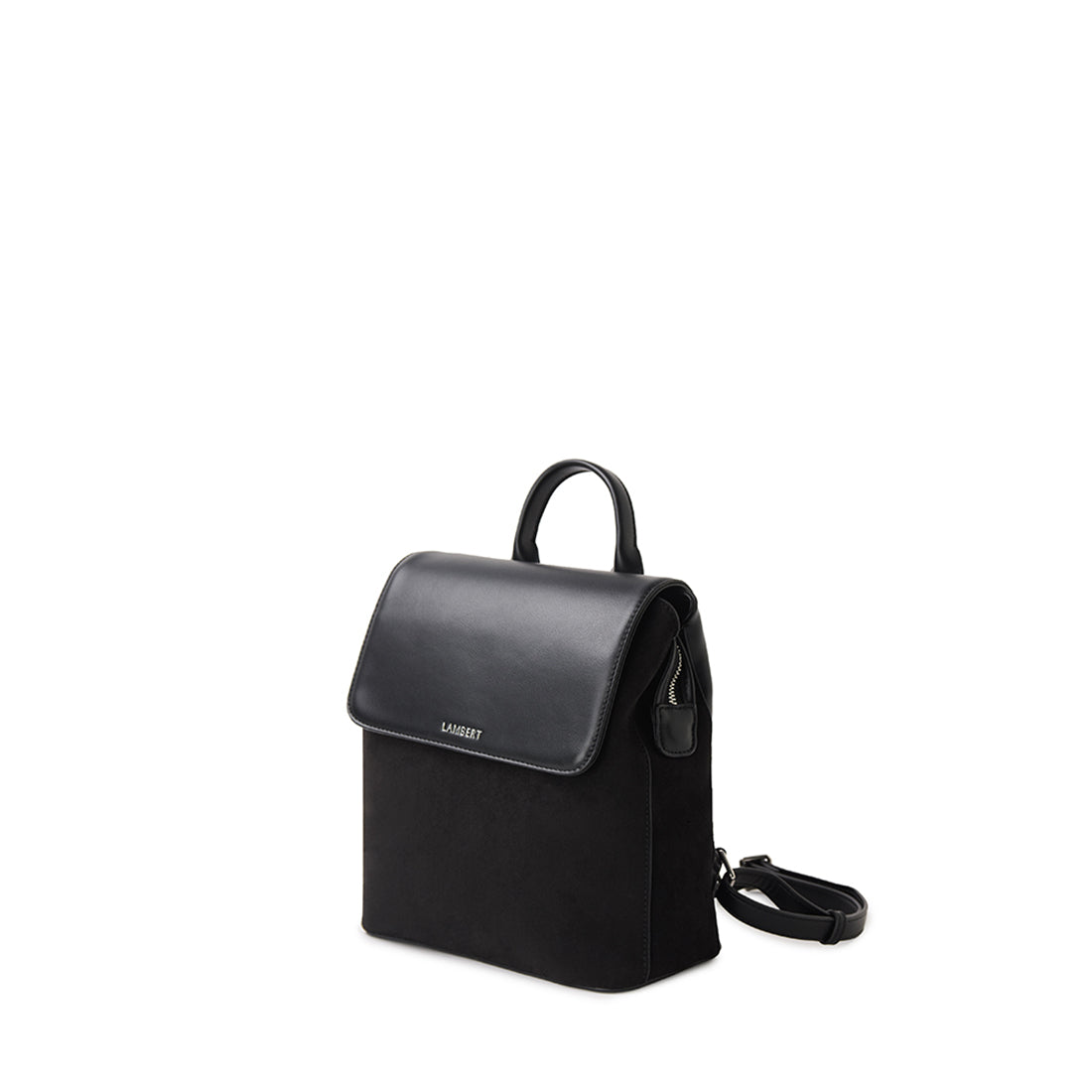 The Cynthia -  Black Vegan Suede Backpack