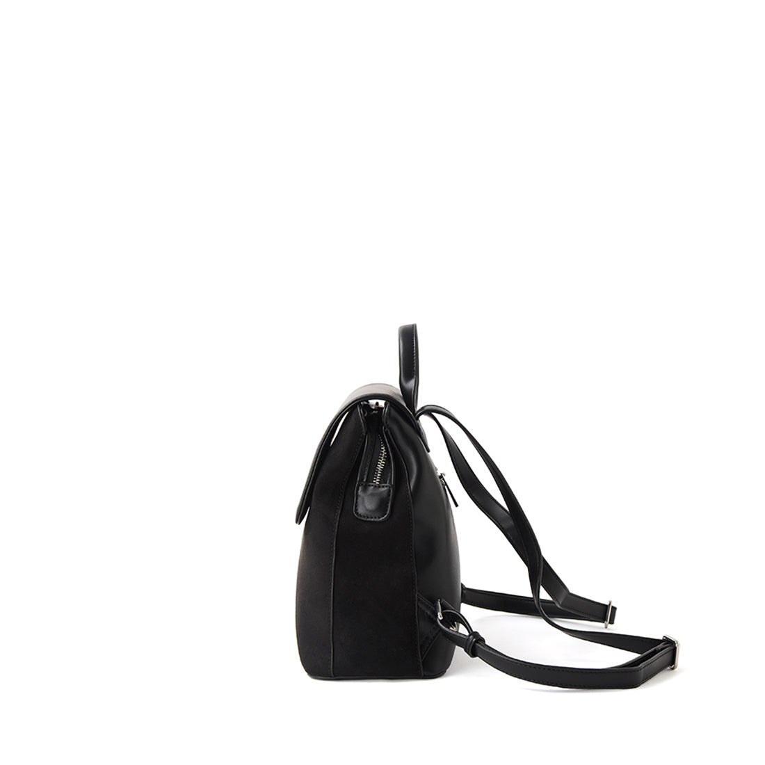 The Cynthia -  Black Vegan Suede Backpack
