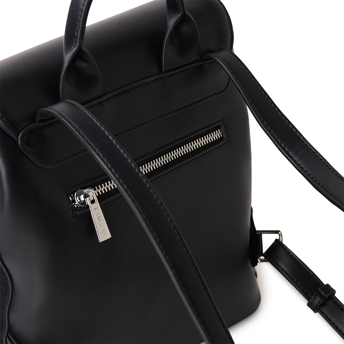 The Cynthia -  Black Vegan Suede Backpack
