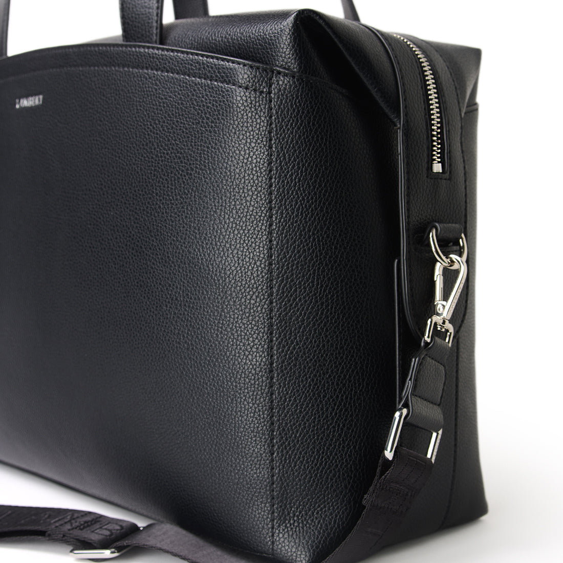 The Edmonton - 2 in 1 Black Vegan Leather Travel Bag