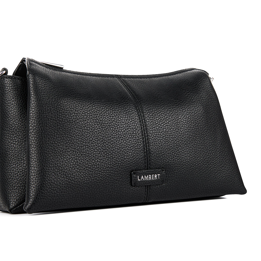 The Eleanor - Black Vegan Leather Crossbody Bag