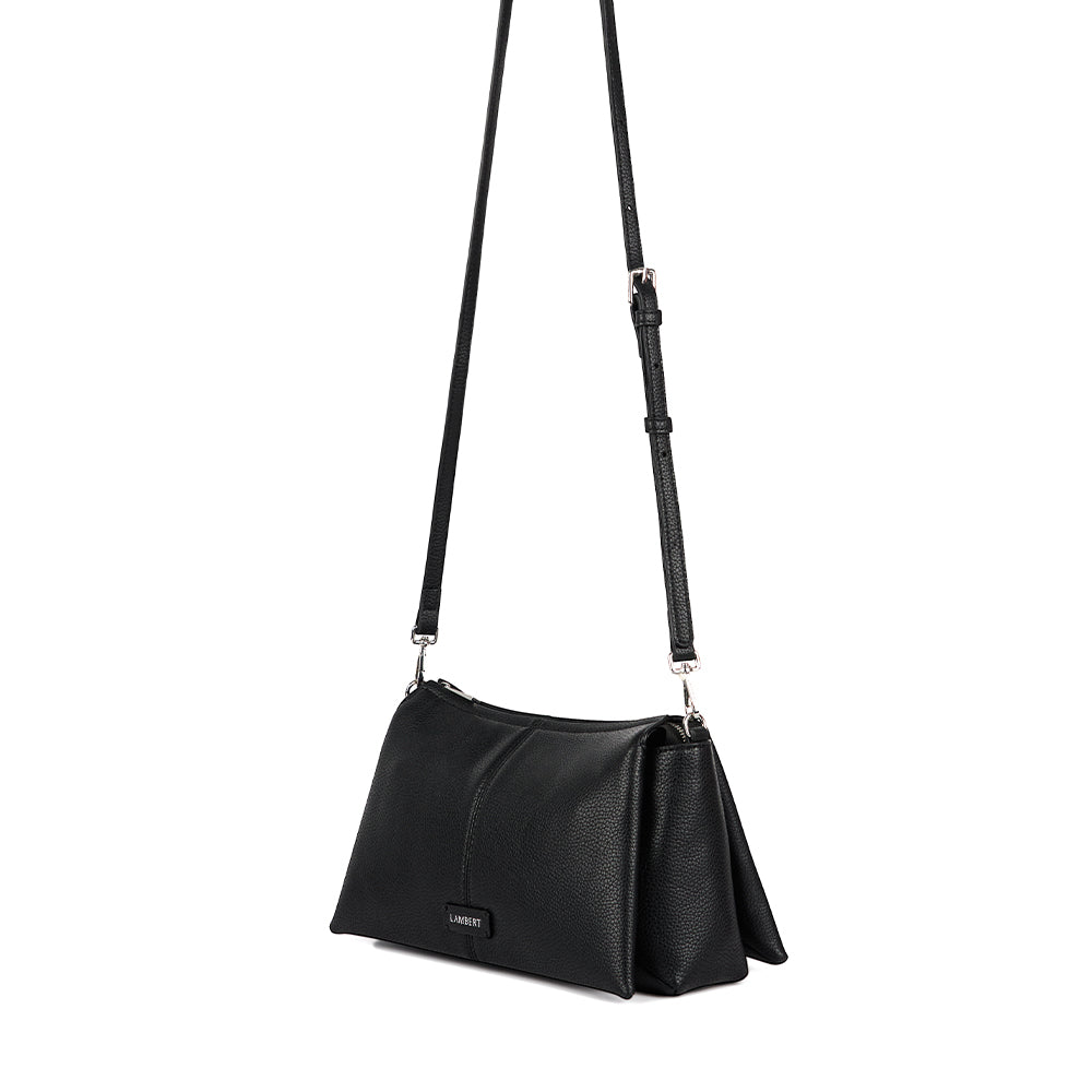 The Eleanor - Black Vegan Leather Crossbody Bag