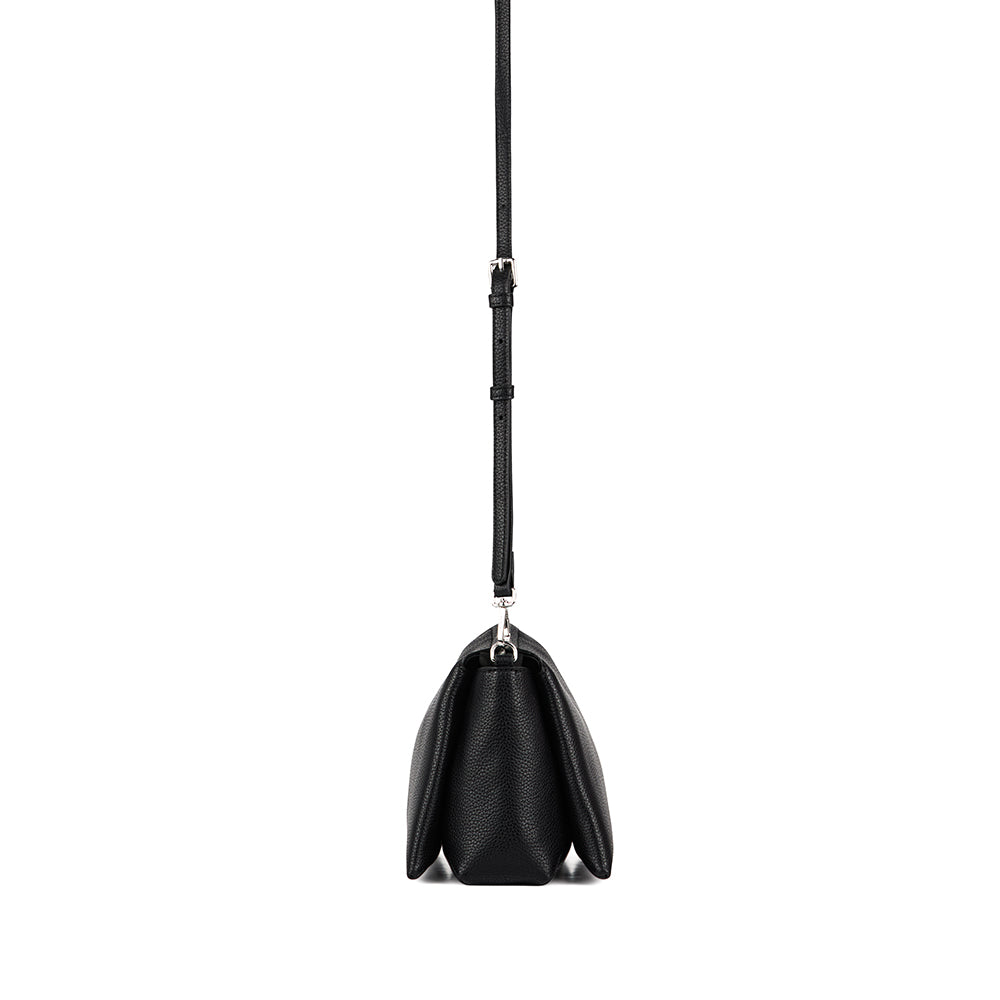The Eleanor - Black Vegan Leather Crossbody Bag