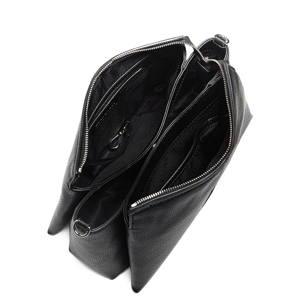 The Eleanor - Black Vegan Leather Crossbody Bag