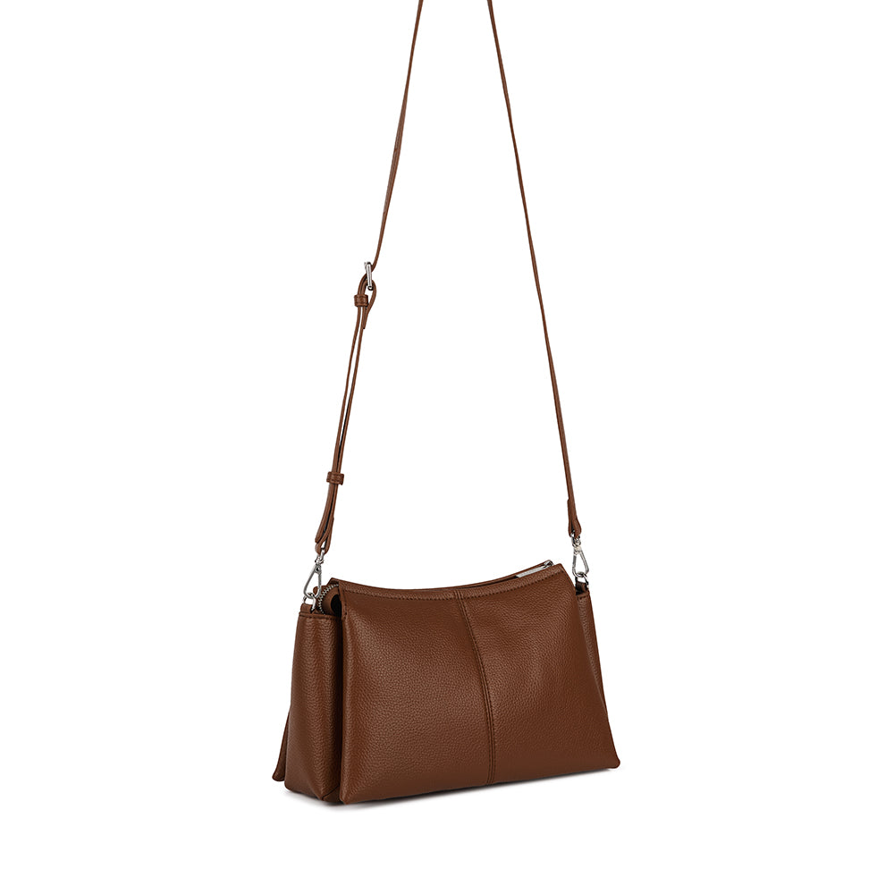 The Eleanor - Hazelnut Vegan Leather Crossbody Bag