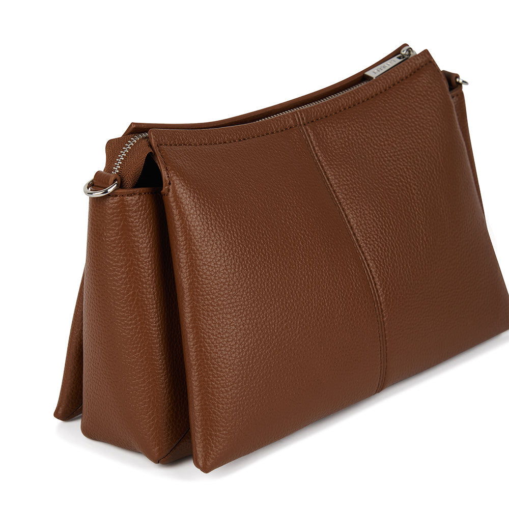 The Eleanor - Hazelnut Vegan Leather Crossbody Bag