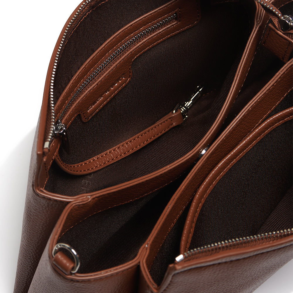 The Eleanor - Hazelnut Vegan Leather Crossbody Bag