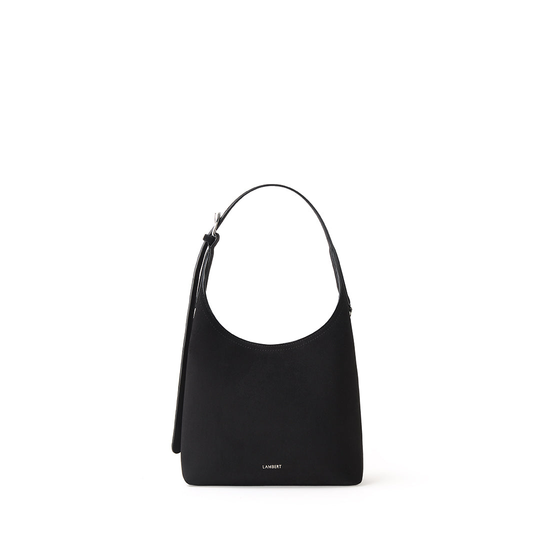 The Elena - Black Vegan Suede Shoulder Bag