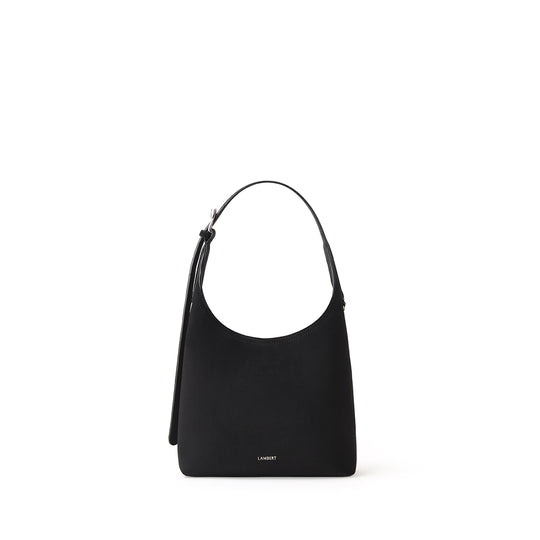 The Elena - Black Vegan Suede Shoulder Bag