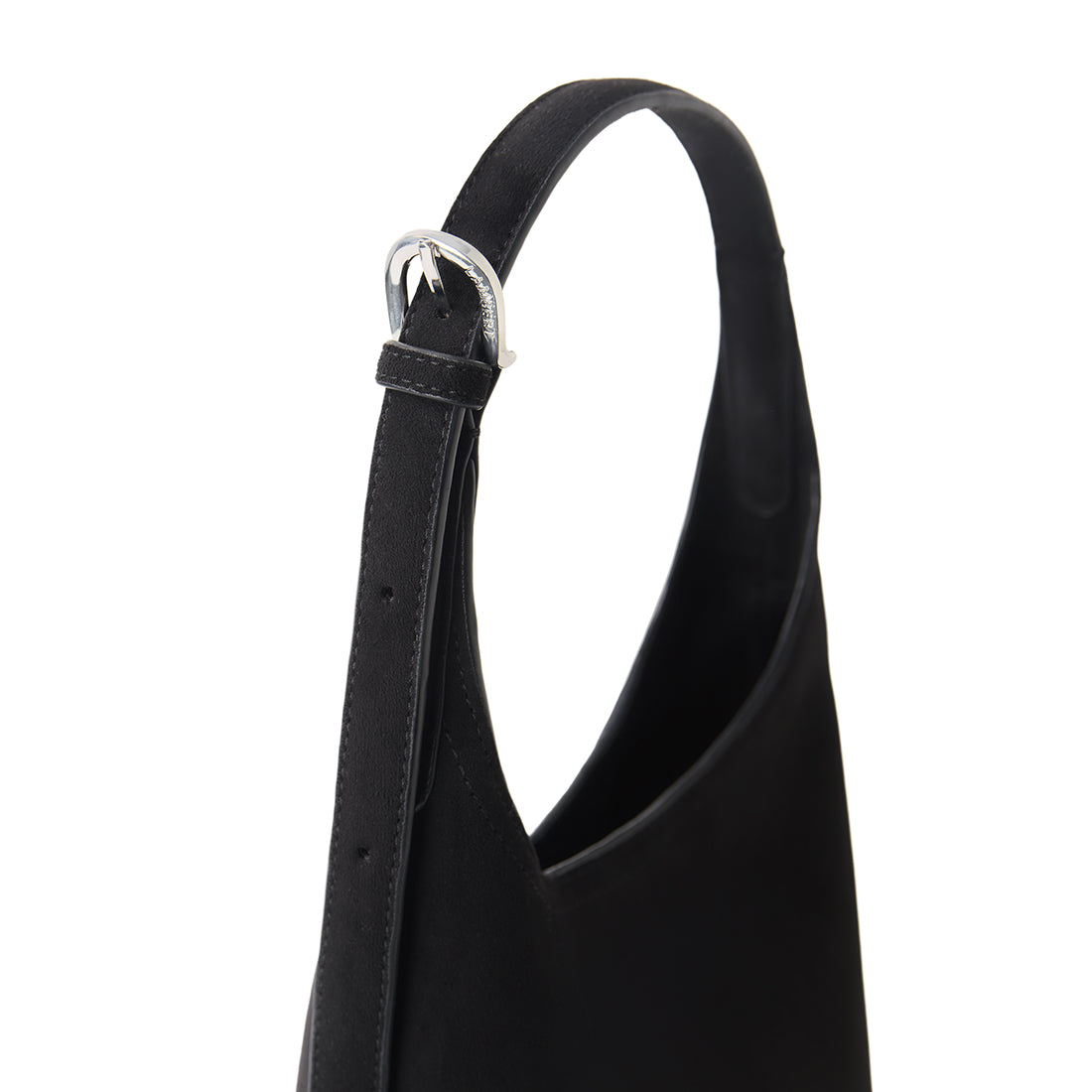 The Elena - Black Vegan Suede Shoulder Bag