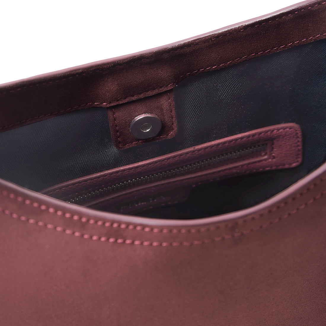 The Elena - Cassis Vegan Suede Shoulder Bag