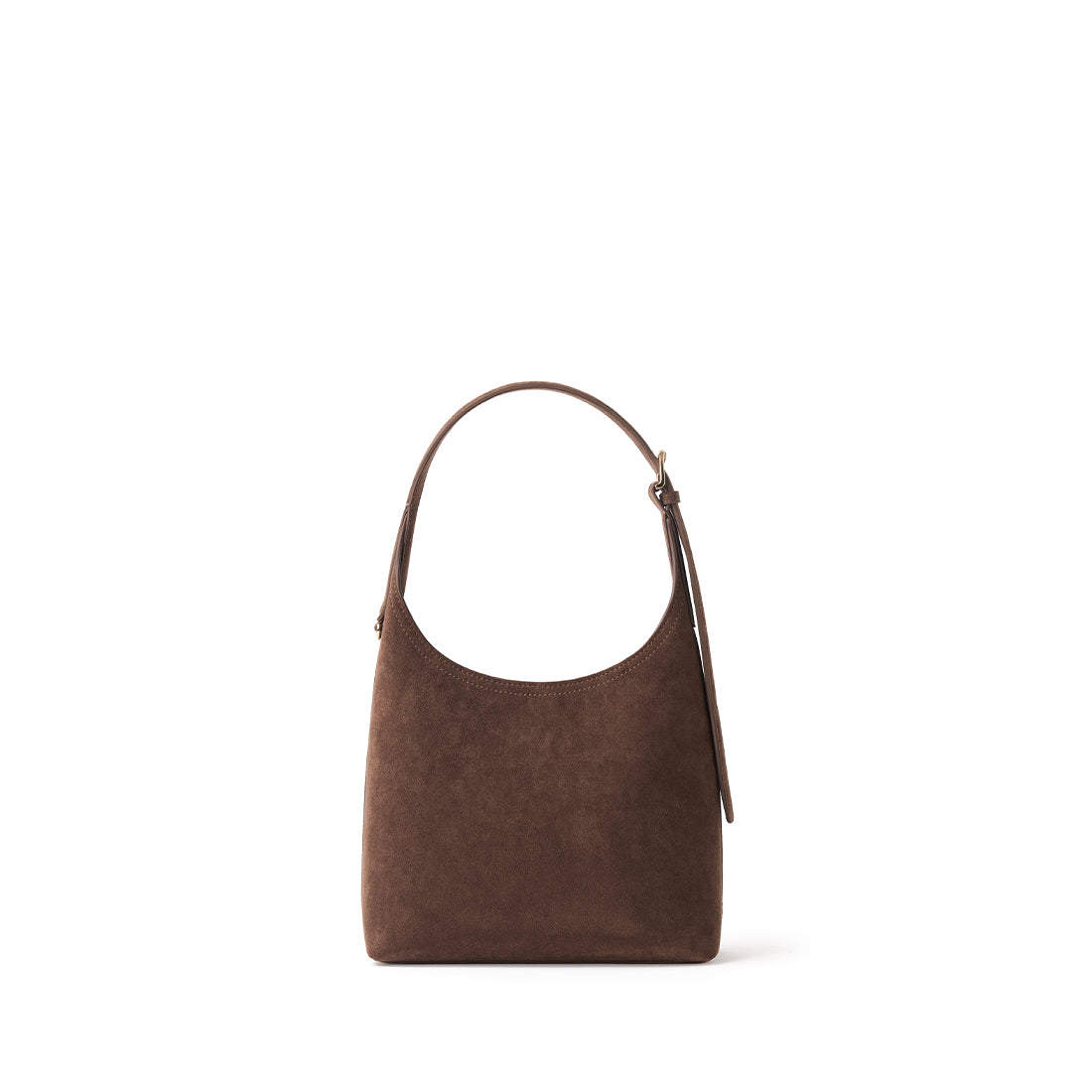 The Elena - Chocolate Vegan Suede Shoulder Bag