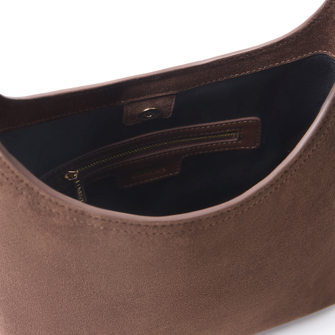 The Elena - Chocolate Vegan Suede Shoulder Bag