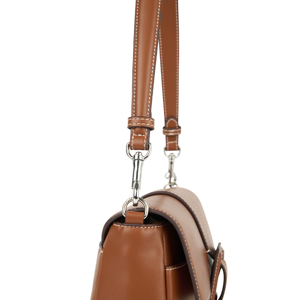 The Elsie – 2-in-1 Vegan Leather Handbag in Affogato