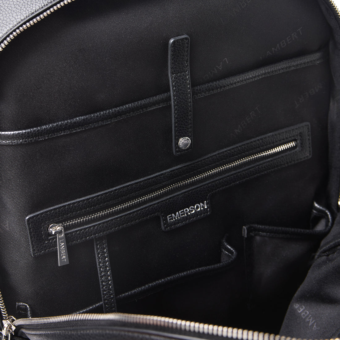 The Emerson -  Black Vegan Leather Backpack