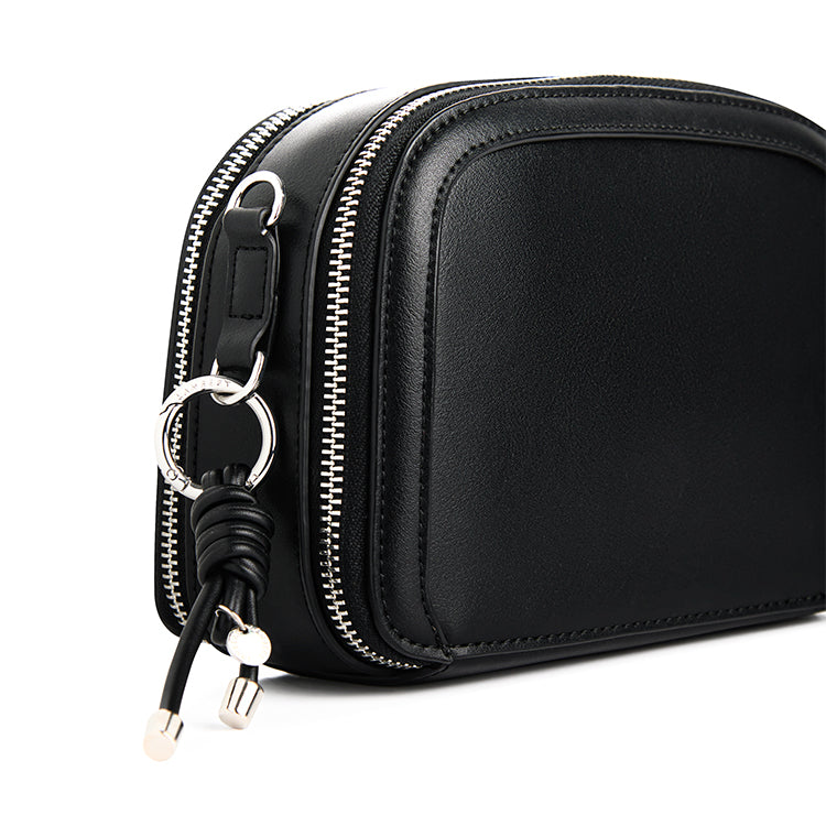The Emmy - Black Vegan Leather Crossbody Bag