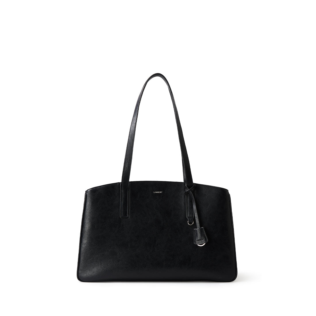 The Estelle - Black Vegan Leather Work Tote Bag