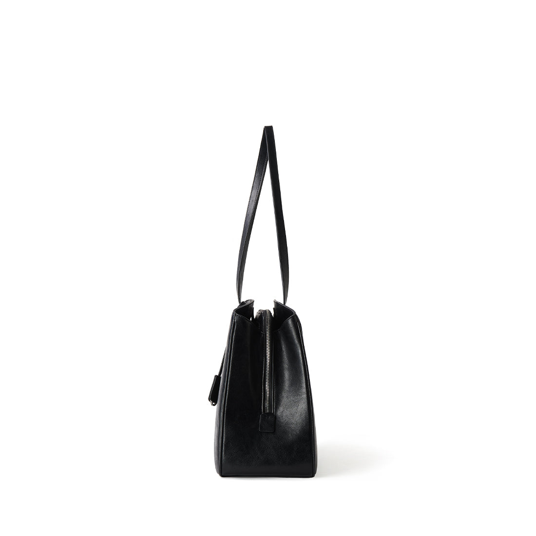 The Estelle - Black Vegan Leather Work Tote Bag