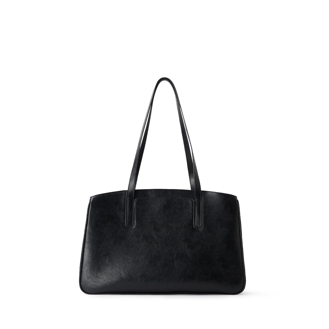 The Estelle - Black Vegan Leather Work Tote Bag
