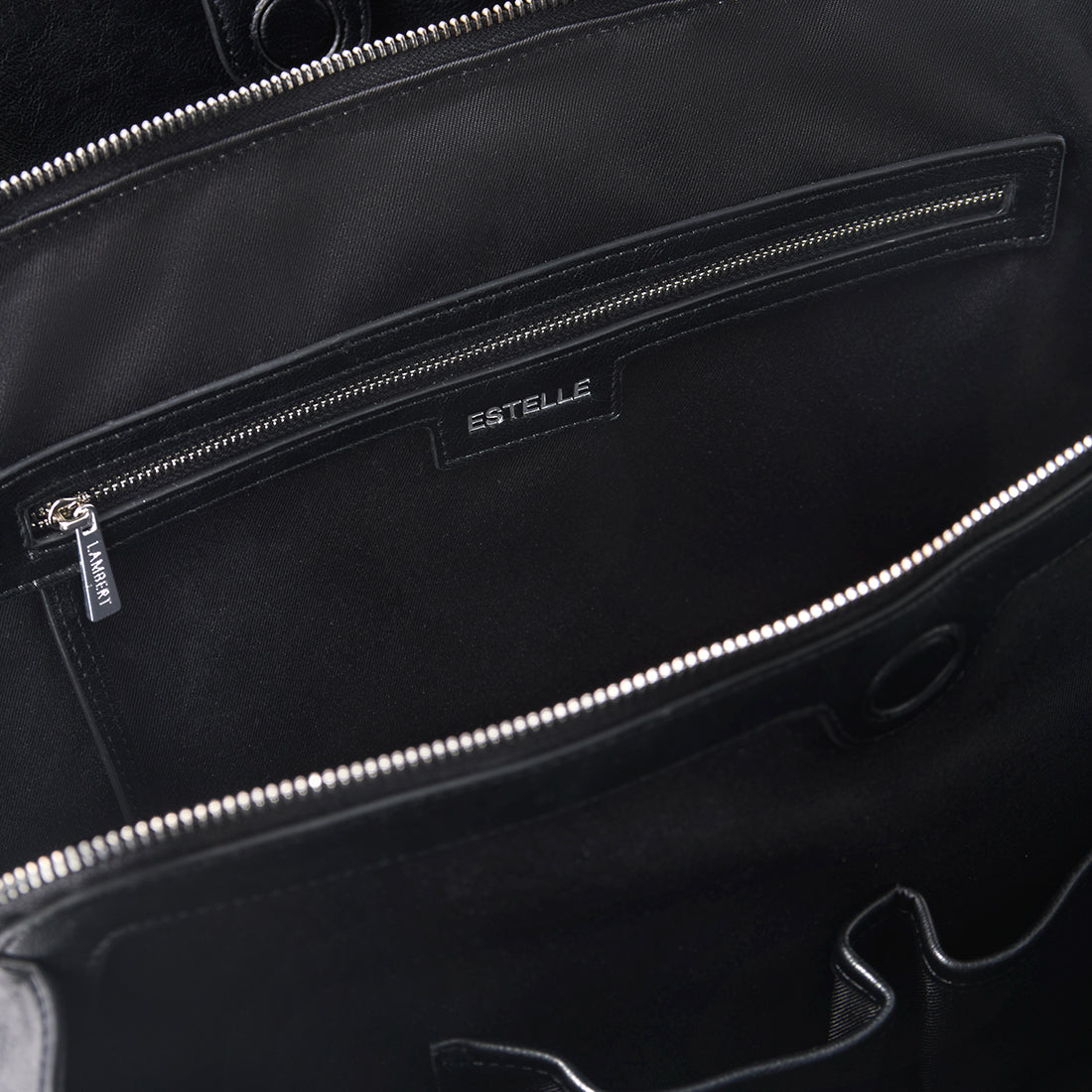 The Estelle - Black Vegan Leather Work Tote Bag