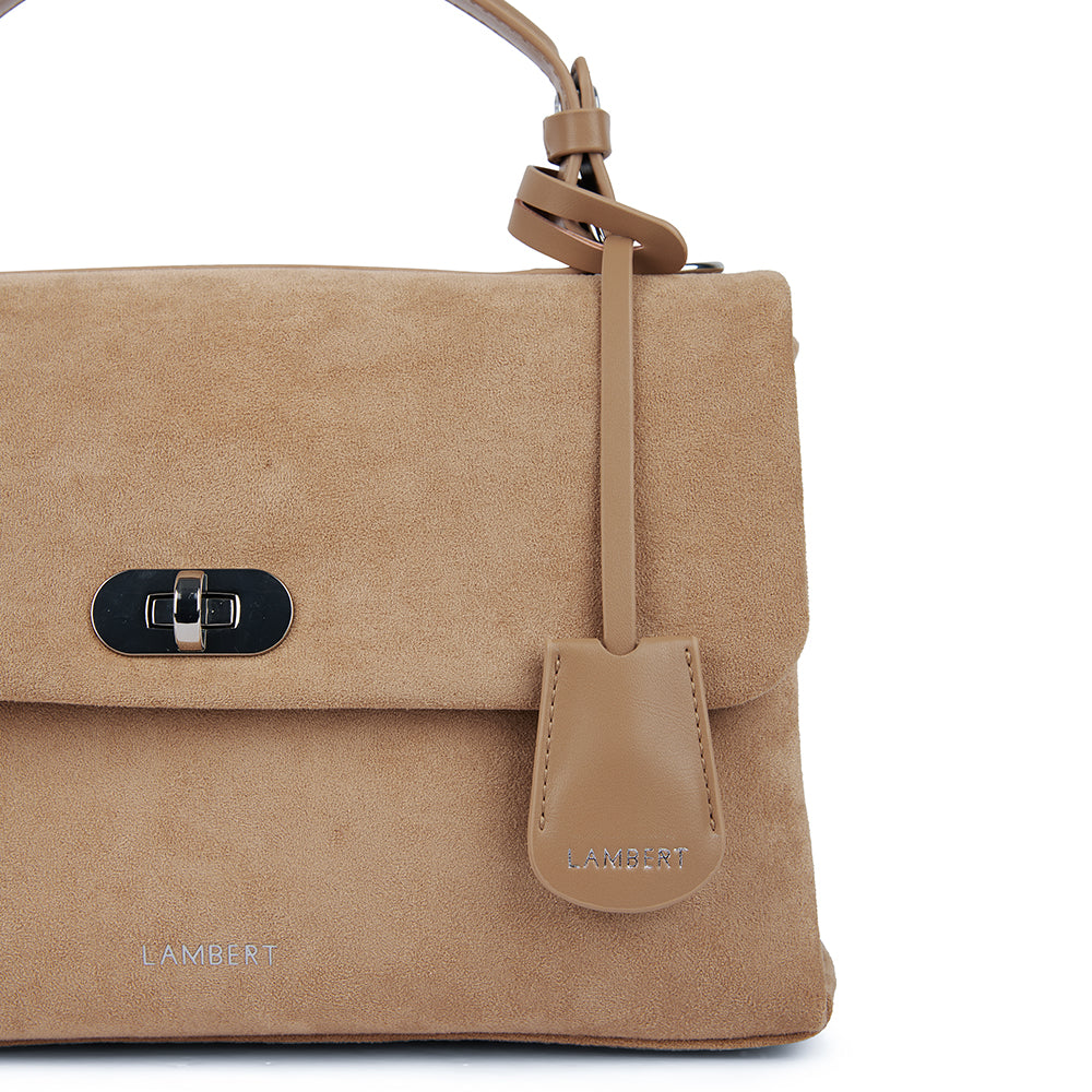 The Freya – 2-in-1 Beige Vegan Suede Handbag