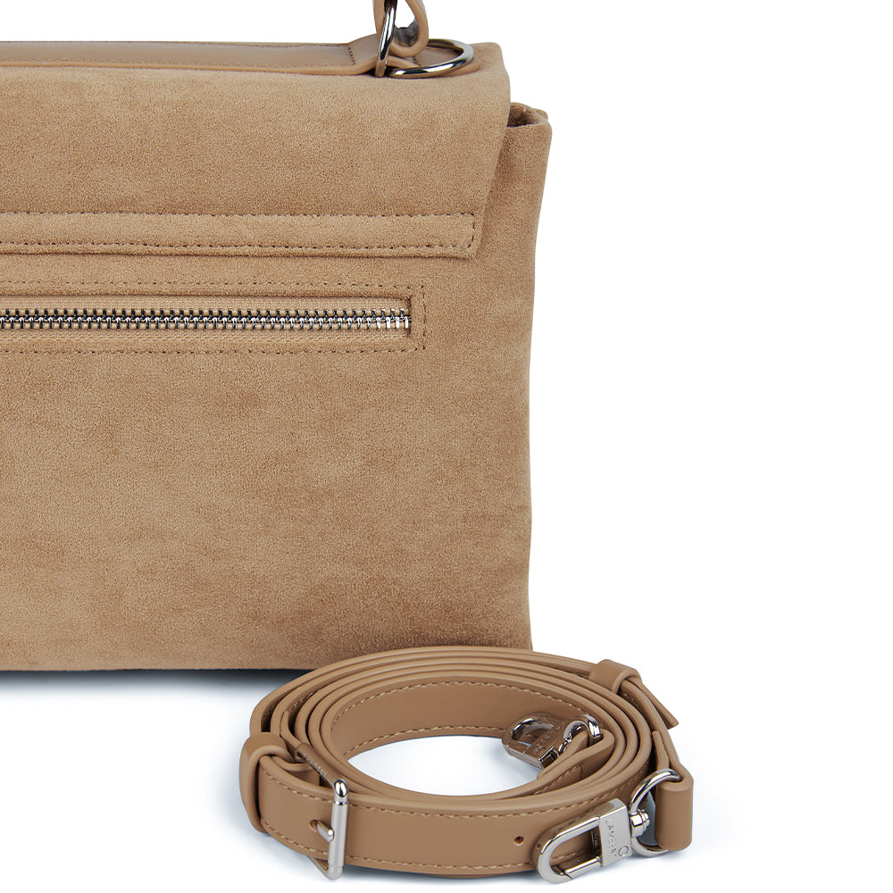 The Freya – 2-in-1 Beige Vegan Suede Handbag