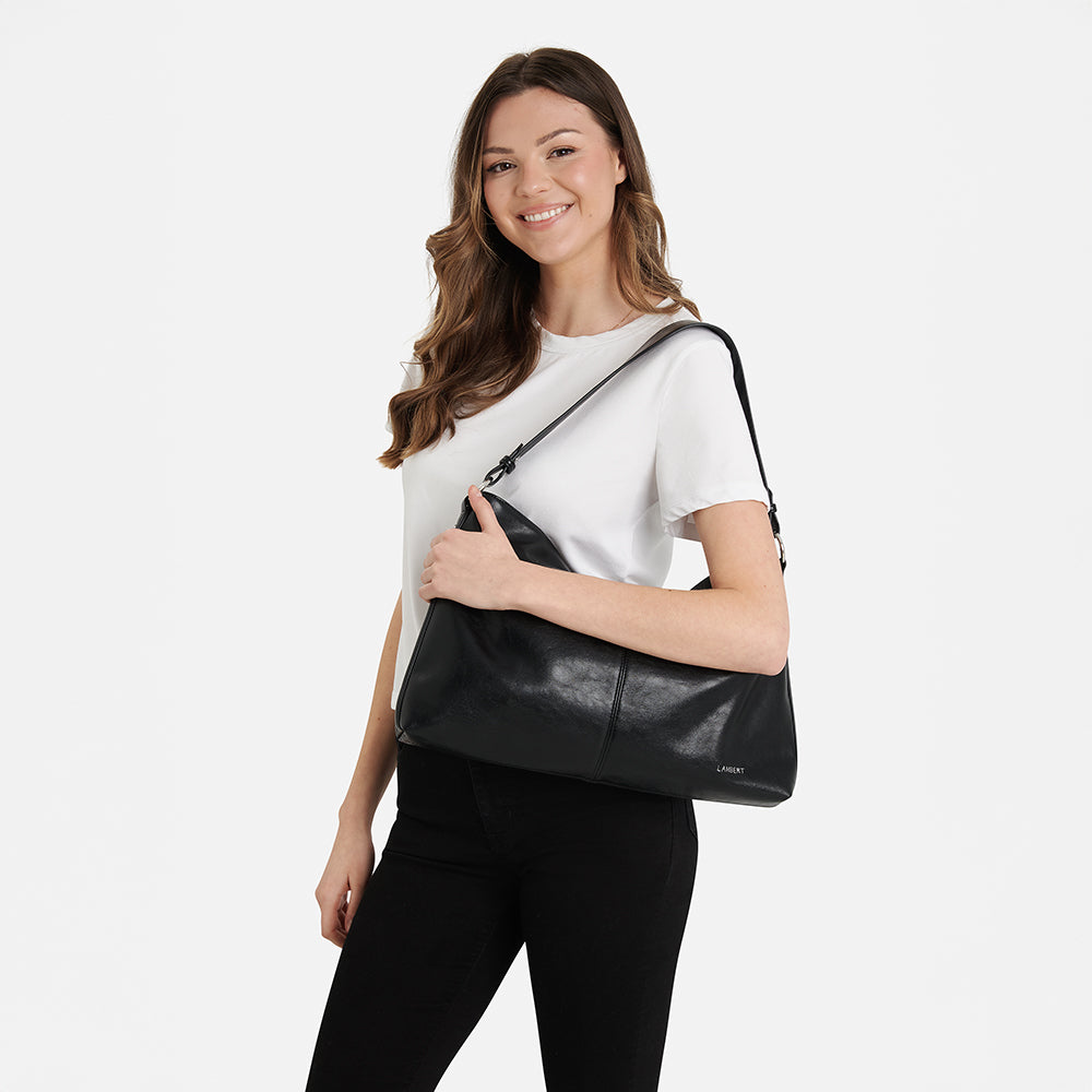 The Gianna – 2-in-1 Black Vegan Leather Shoulder Bag