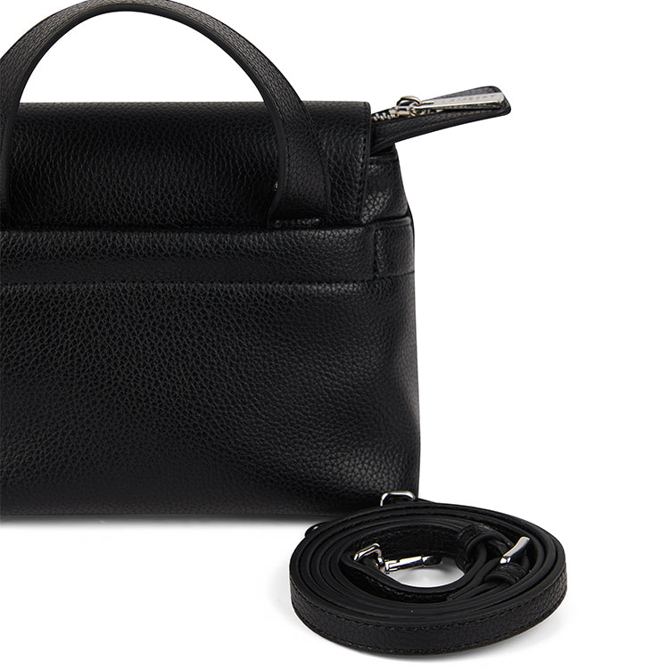 The Ginny – 2-in-1 Black Vegan Leather Crossbody Bag