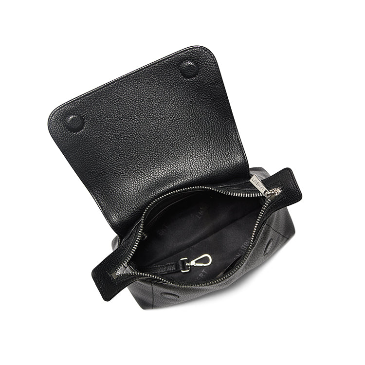 The Ginny – 2-in-1 Black Vegan Leather Crossbody Bag
