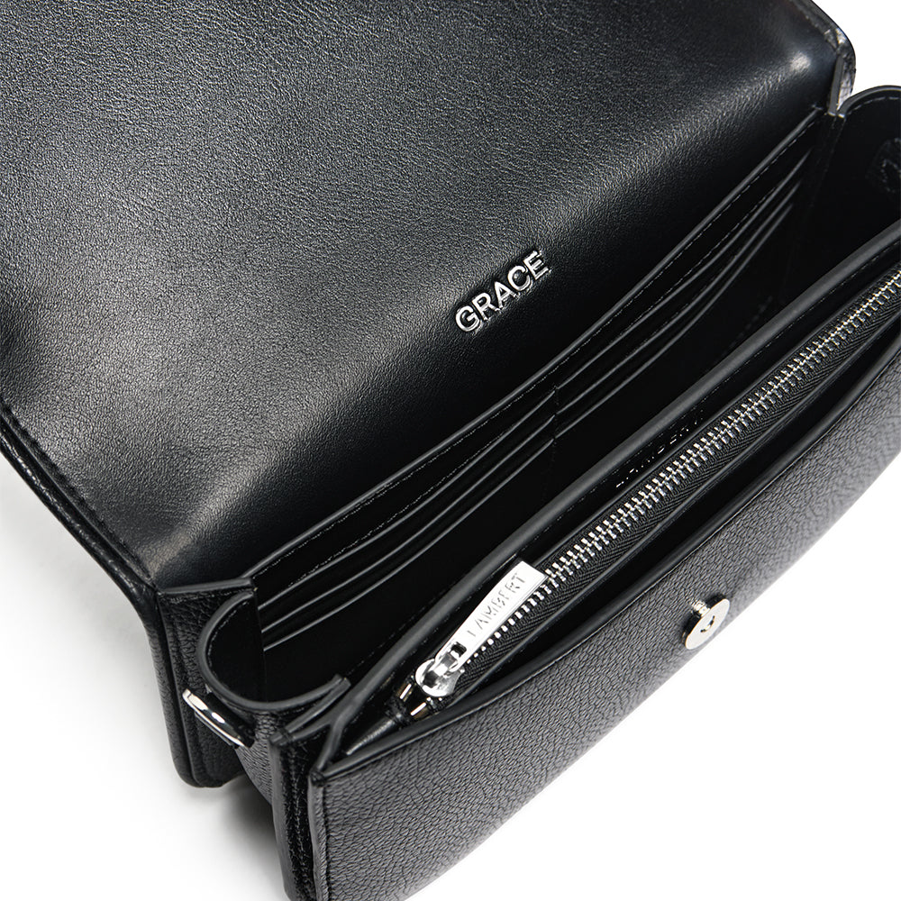 The Grace - 3-in-1 Black Vegan Leather Crossbody Bag