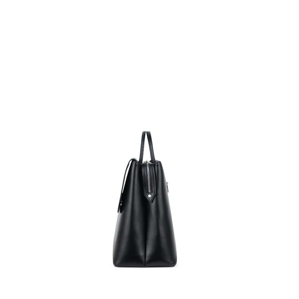 The Helena - 2-in-1 Black Croco Vegan Leather Handbag