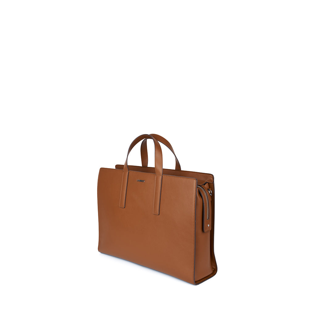 The Helia - 2-in-1 Vegan Leather Briefcase Affogato