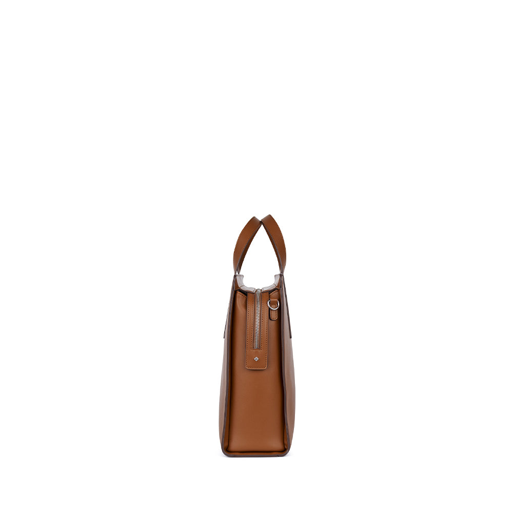 The Helia - 2-in-1 Vegan Leather Briefcase Affogato