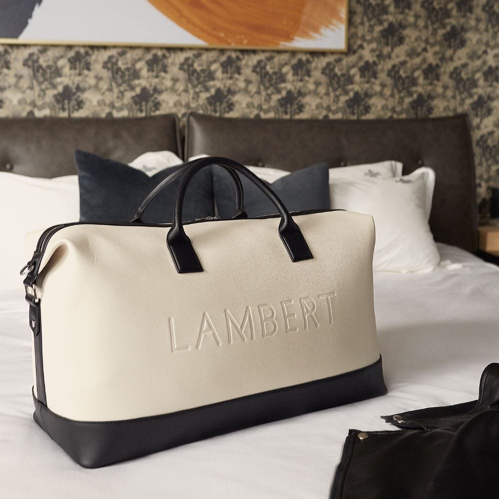 The June - Recycled Oyster Mix Vegan Leather Travel Bag – Lambert