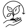 Illustration of a hand with a plant inside.