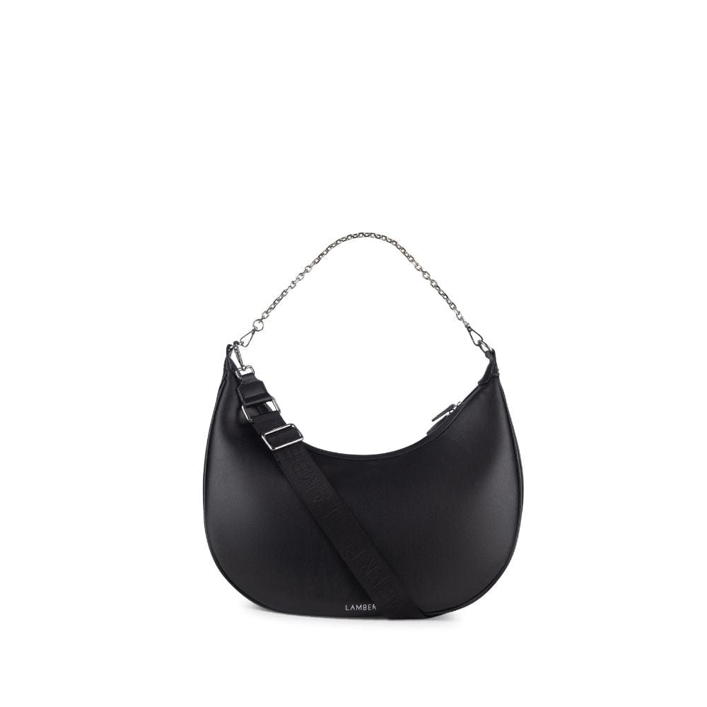 The Jenny - Black Vegan Leather Hobo Handbag