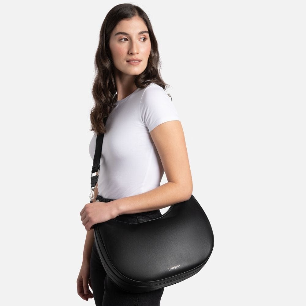 The Jenny - Black Vegan Leather Hobo Handbag