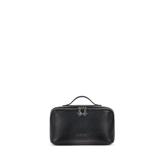 La Jolie - Black Vegan Leather Makeup Bag