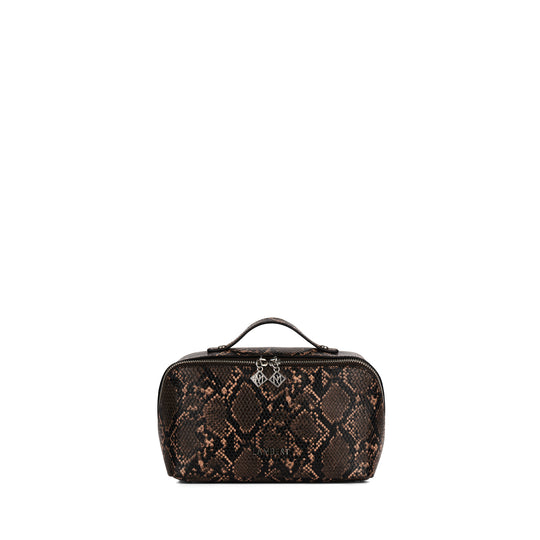 The Jolie - Sepia Vegan Leather Makeup Bag