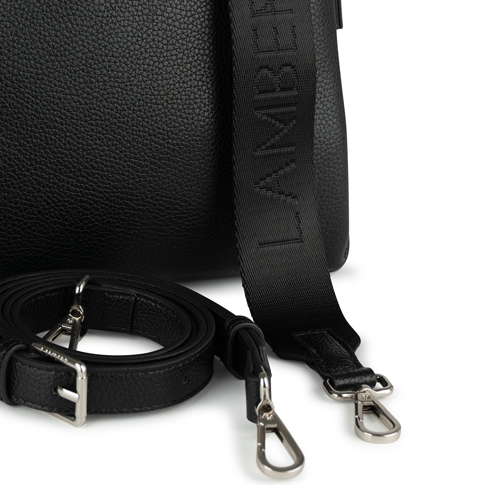 The Judy - Black Vegan Leather Crossbody Handbag