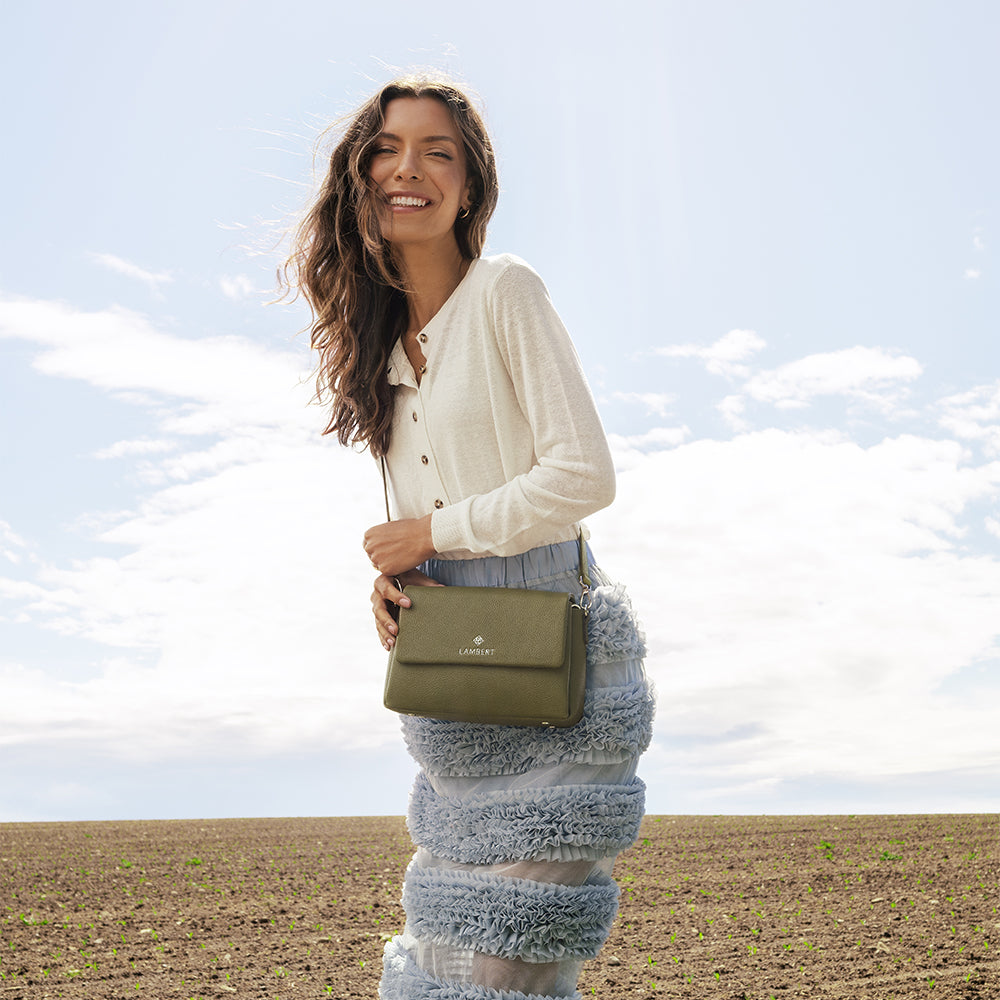 The Judy - Olive Vegan Leather Crossbody Handbag