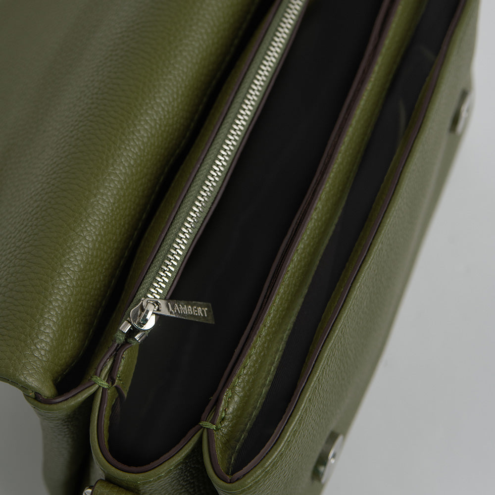 The Judy - Olive Vegan Leather Crossbody Handbag