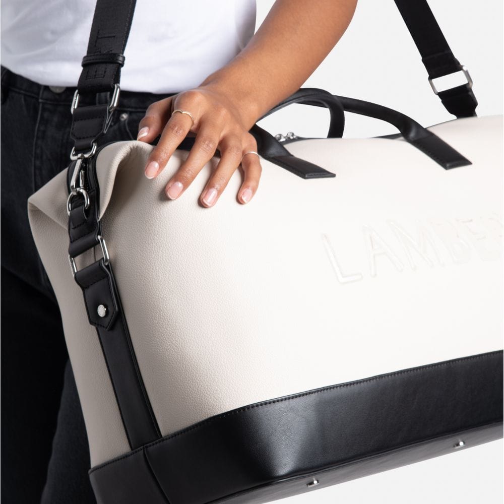 The June - Vegan Leather Oyster Mix Tote Travel Bag