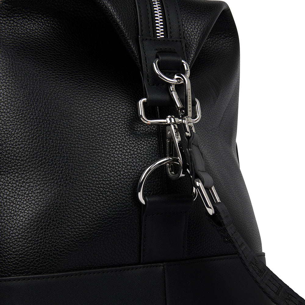 The June - Black Vegan Leather Travel Bag
