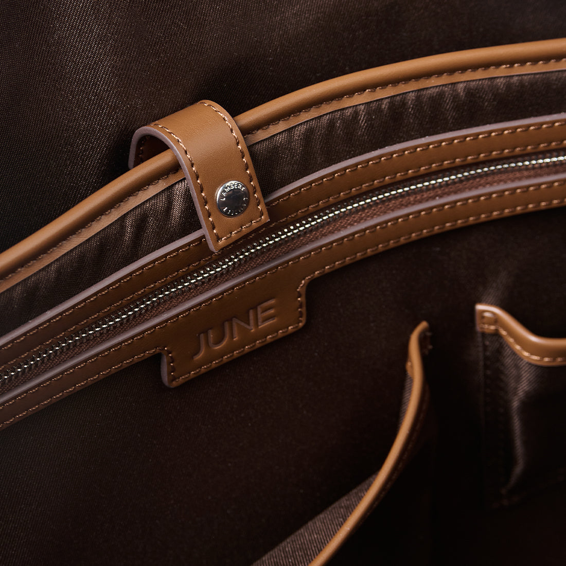 The June - Hazelnut Vegan Leather Travel Bag