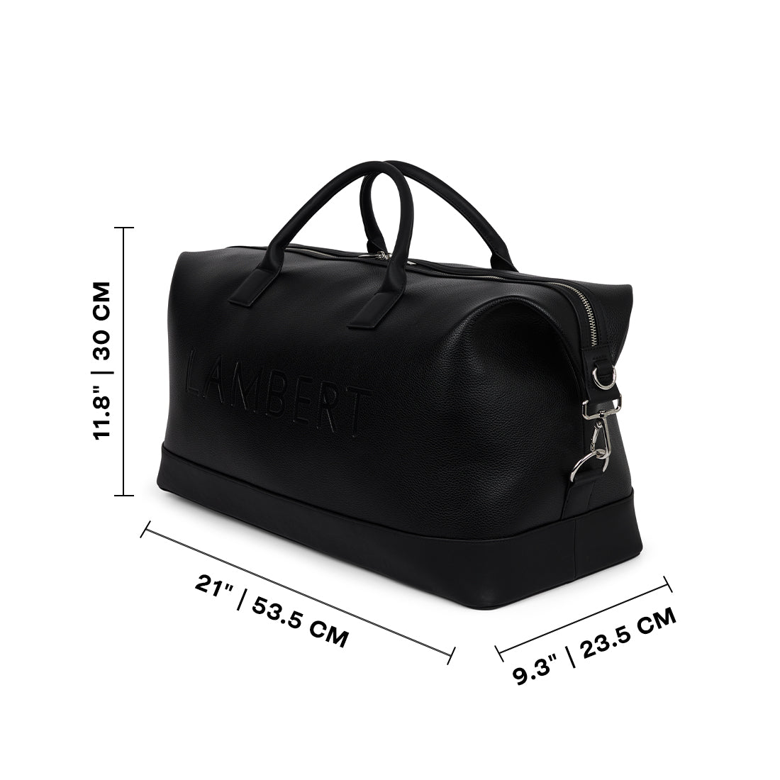 The June - Black Vegan Leather Travel Bag