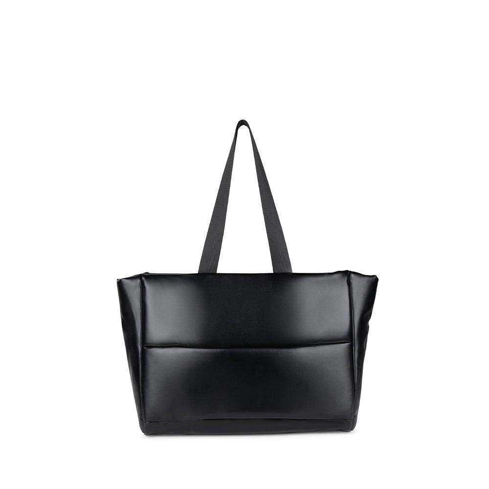 The Kaia - Black Vegan Leather Tote Bag